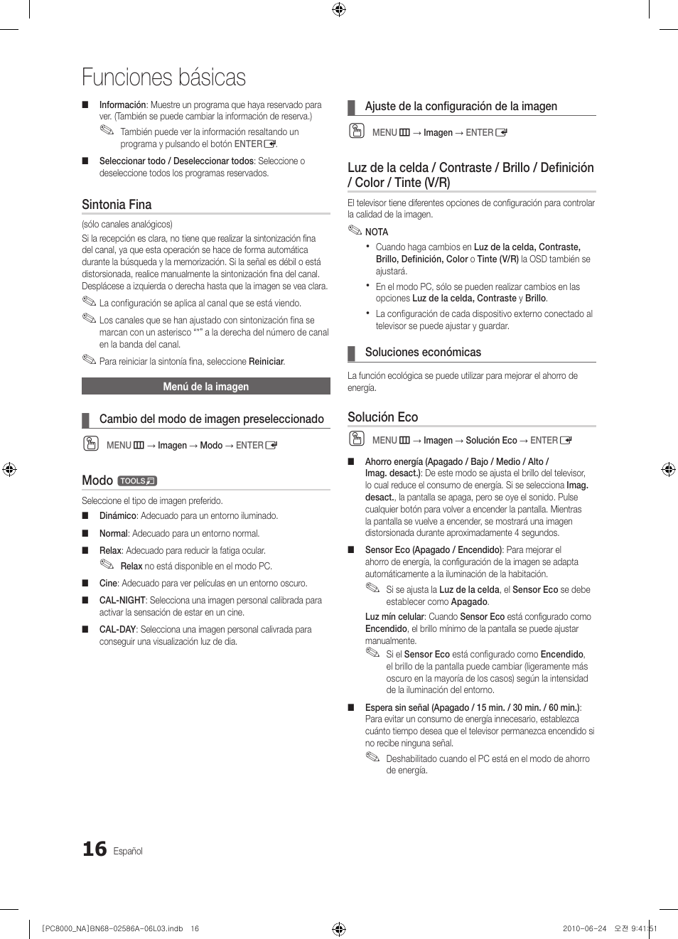 Funciones básicas | Samsung PN63C8000YFXZA User Manual | Page 82 / 198