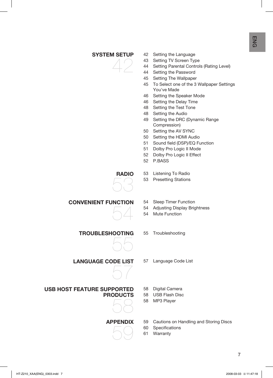 Getting started | Samsung HT-Z210T-XAA User Manual | Page 8 / 63