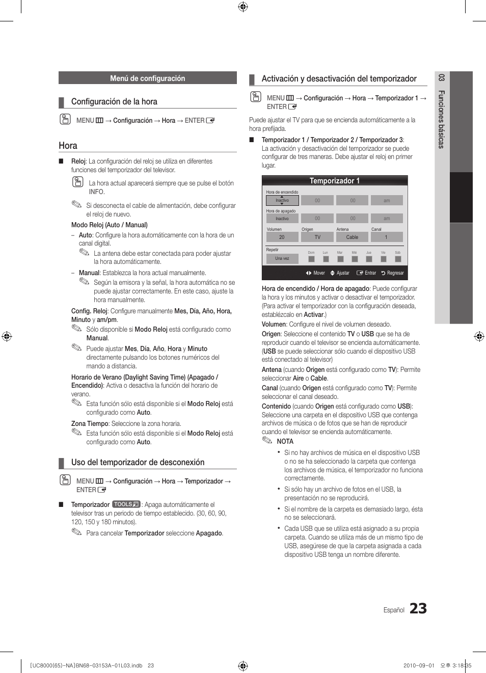 Hora | Samsung UN65C8000XFXZA User Manual | Page 89 / 199
