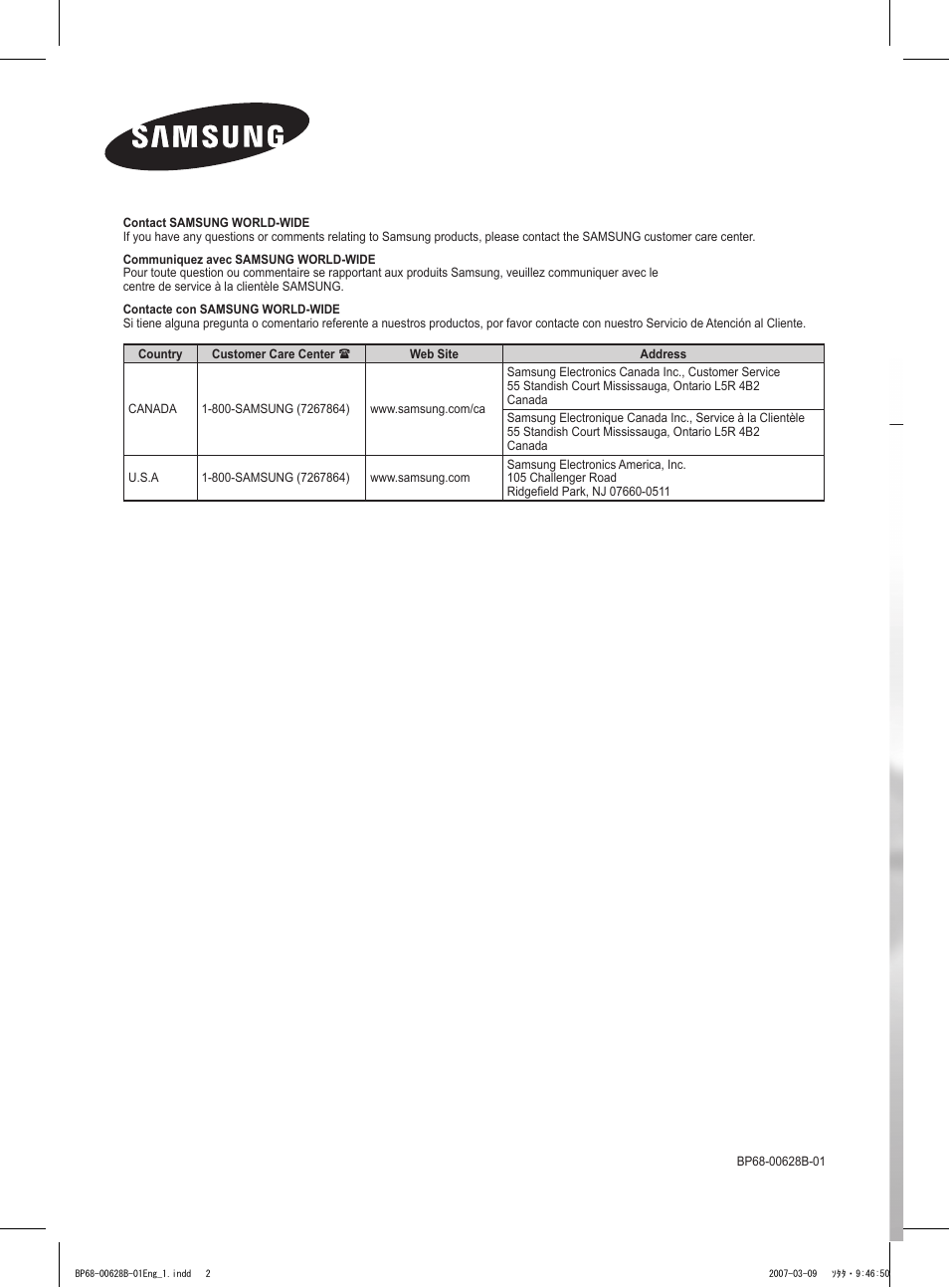 Dlp tv, Owner’s instructions | Samsung HLT6189SAX-XAA User Manual | Page 271 / 271