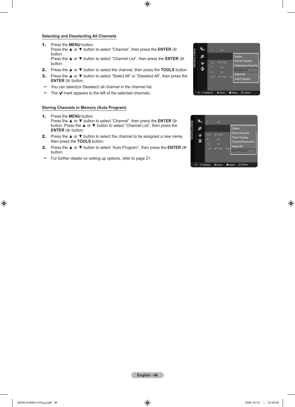 Samsung LN32A620A1FXZA User Manual | Page 48 / 263