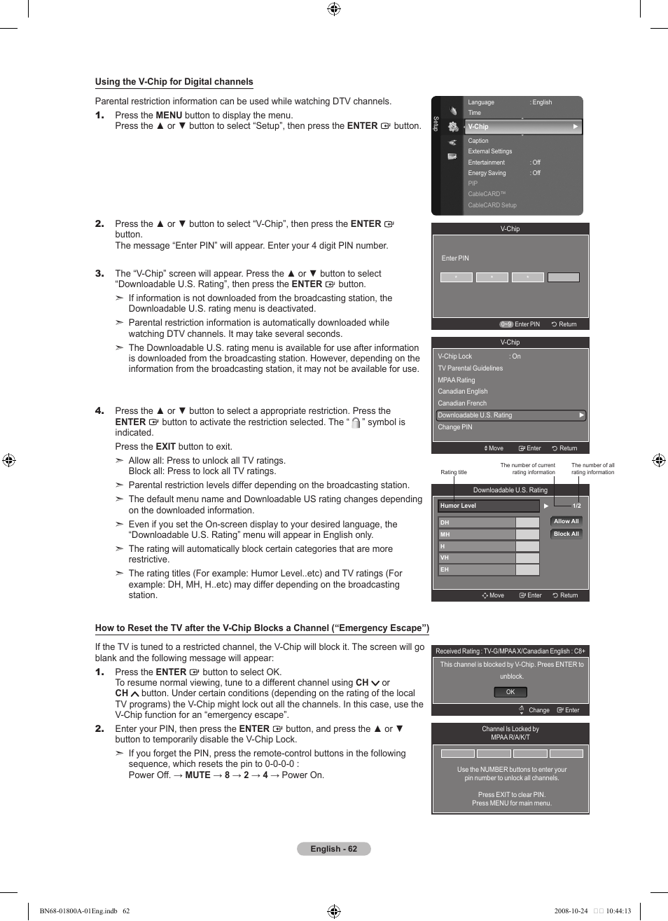 Samsung LN32A620A1FXZA User Manual | Page 64 / 263