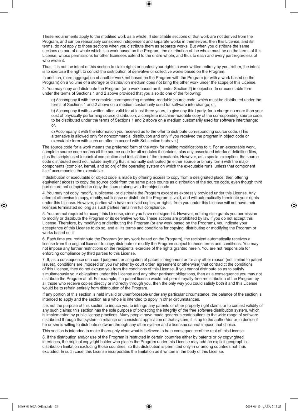 Samsung LN40A630M1FXZA User Manual | Page 100 / 107
