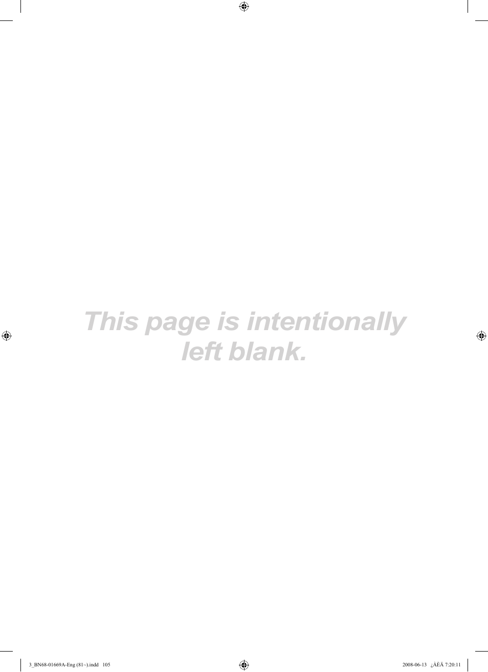 This page is intentionally left blank | Samsung LN40A630M1FXZA User Manual | Page 107 / 107