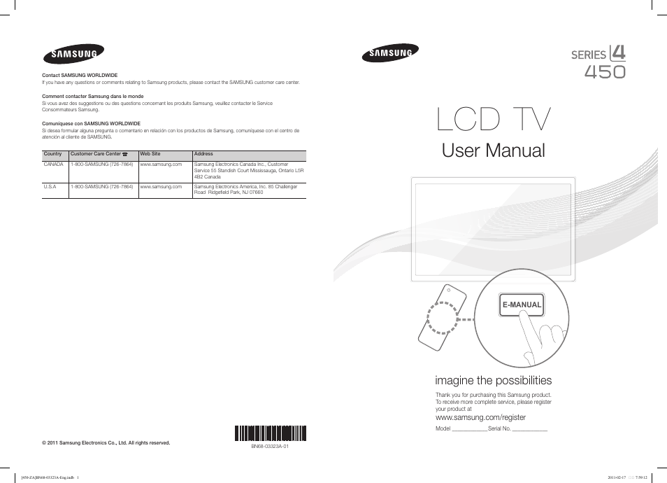Samsung LN32D430G3DXZA User Manual | 19 pages