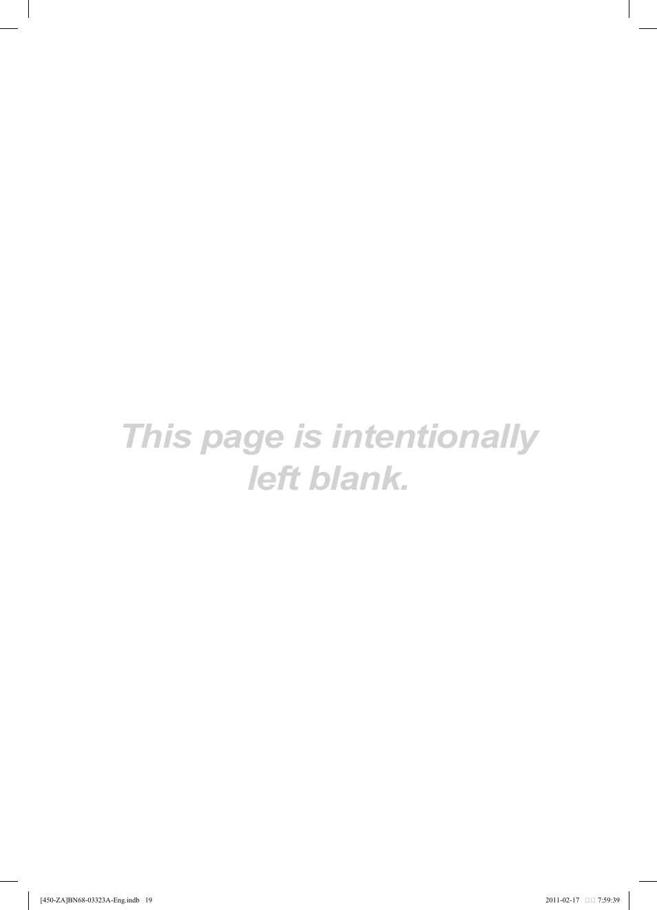 This page is intentionally left blank | Samsung LN32D430G3DXZA User Manual | Page 19 / 19