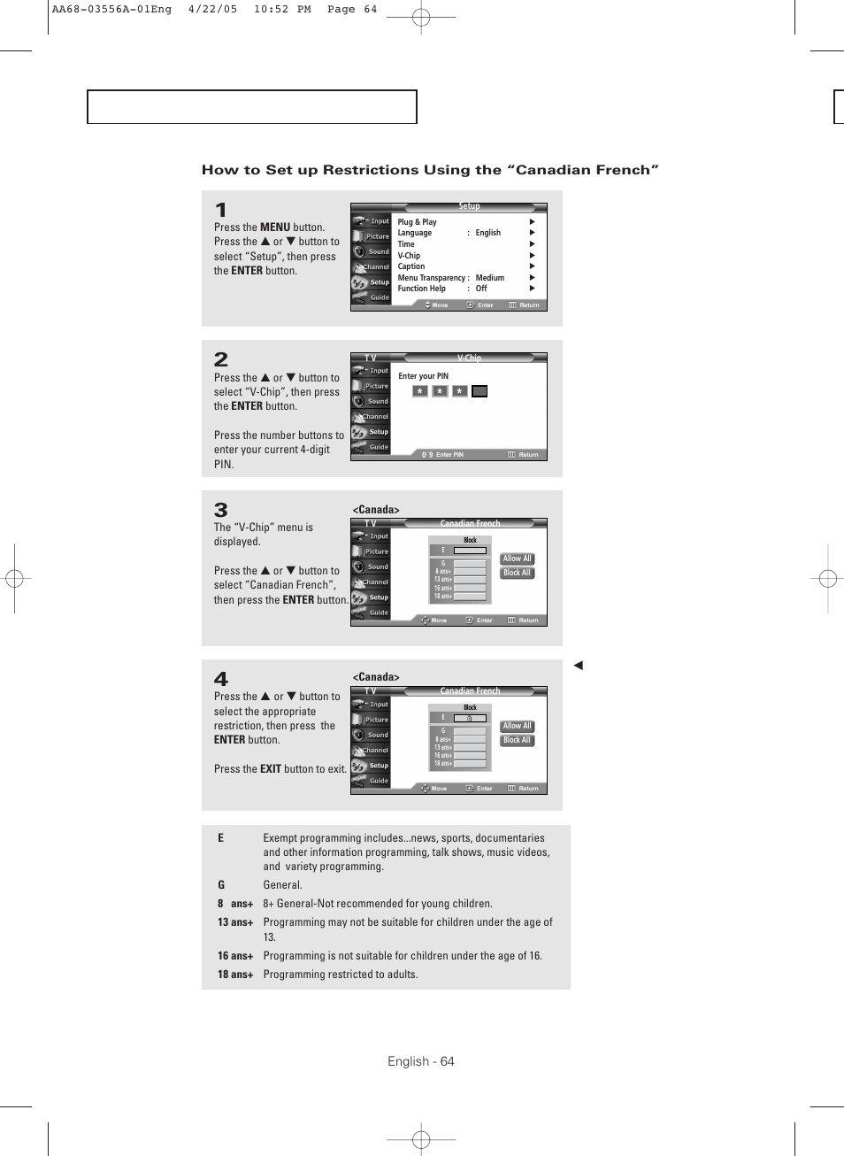 Samsung TXR3079WHKXXAC User Manual | Page 64 / 80