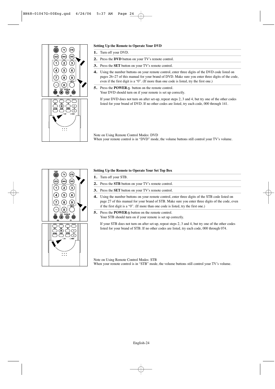 Samsung LNS5797DX-XAA User Manual | Page 26 / 302