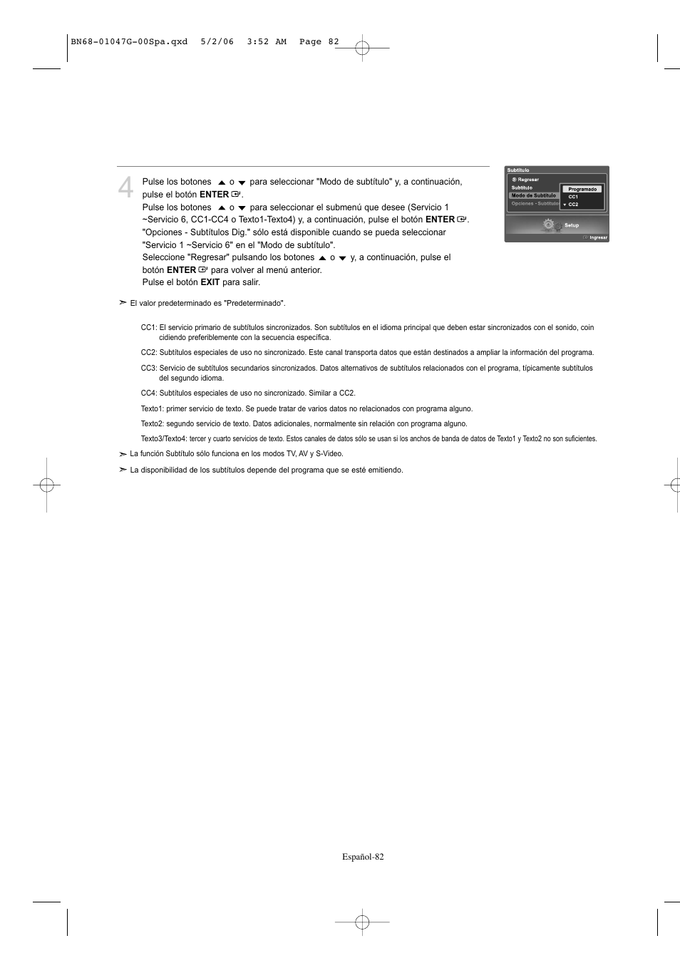 Samsung LNS5797DX-XAA User Manual | Page 284 / 302
