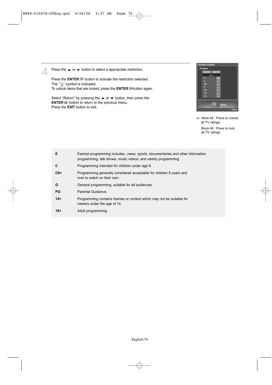 Samsung LNS5797DX-XAA User Manual | Page 78 / 302