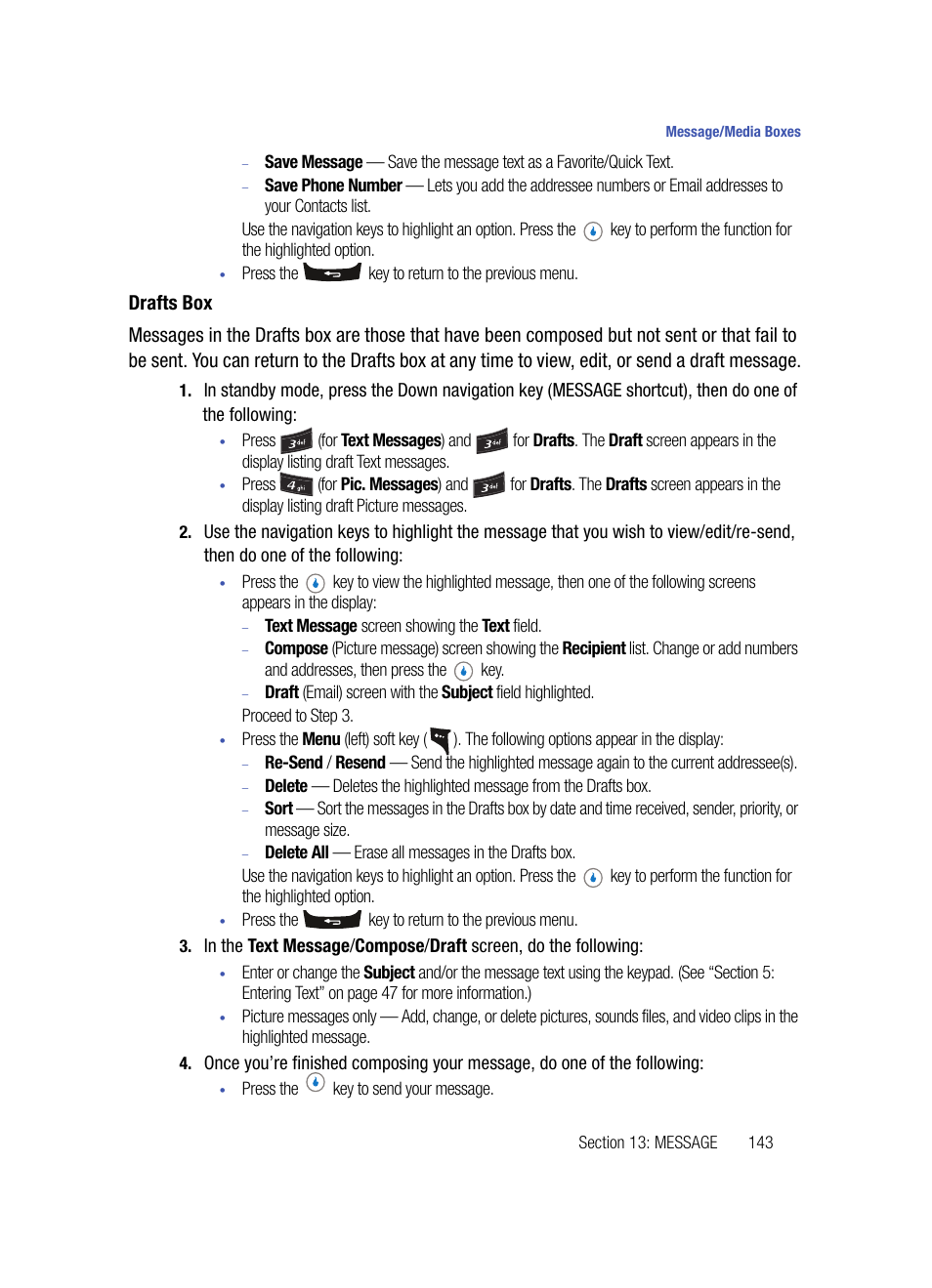 Drafts box | Samsung SPH-A503ZKASKE User Manual | Page 143 / 176