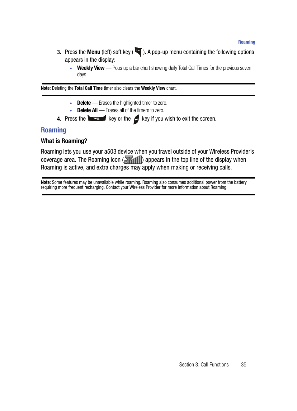 Roaming, What is roaming | Samsung SPH-A503ZKASKE User Manual | Page 35 / 176