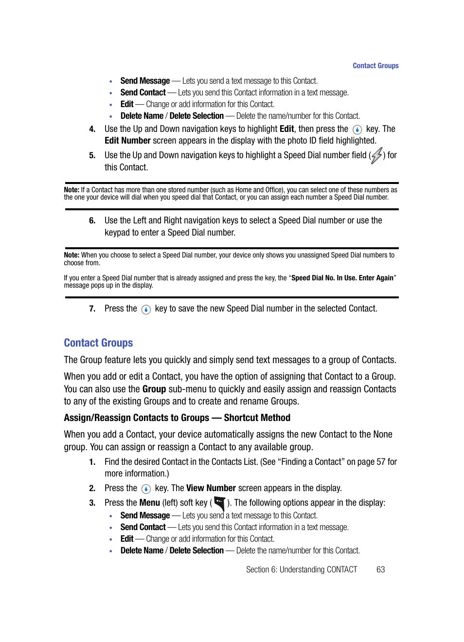 Contact groups | Samsung SPH-A503ZKASKE User Manual | Page 63 / 176