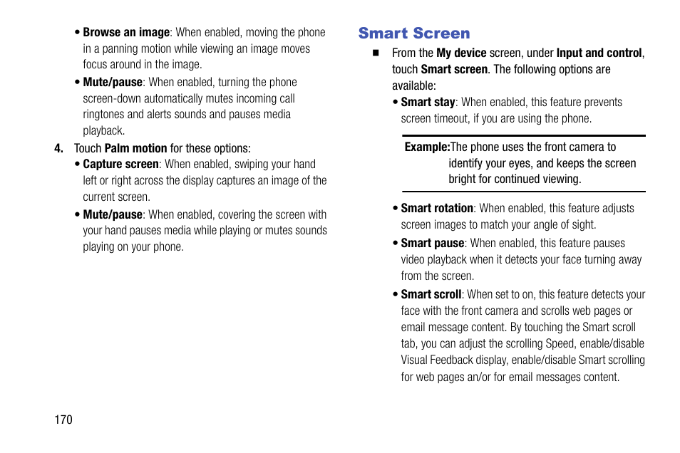 Smart screen | Samsung SCH-R970ZKAUSC User Manual | Page 176 / 230