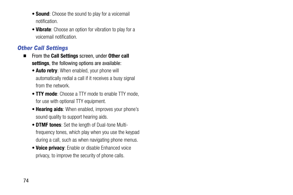 Other call settings | Samsung SCH-R970ZKAUSC User Manual | Page 80 / 230
