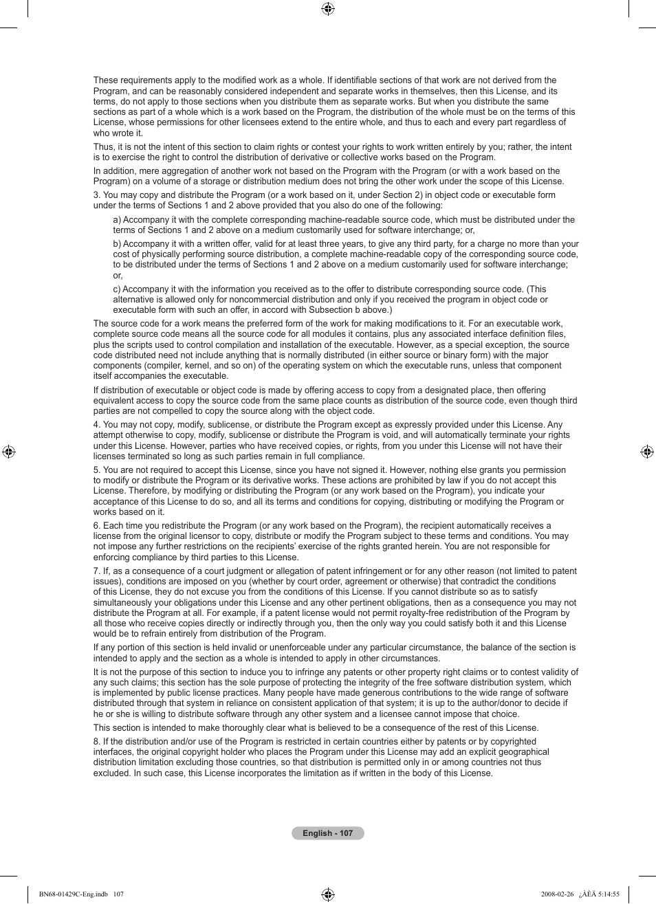 Samsung LN46A650A1FXZA User Manual | Page 109 / 222