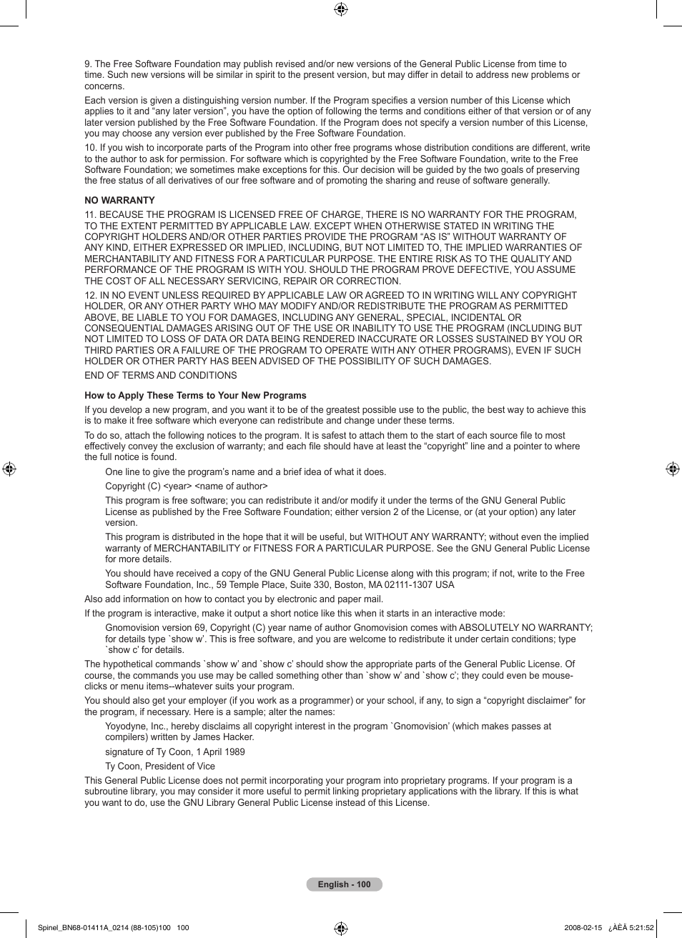 Samsung PN50A550S1FXZA User Manual | Page 100 / 205