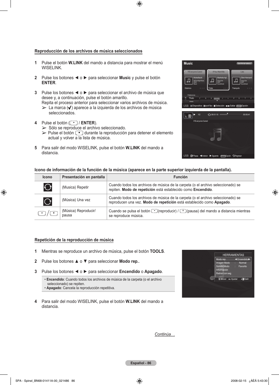Sólo se reproduce el archivo seleccionado | Samsung PN50A550S1FXZA User Manual | Page 192 / 205
