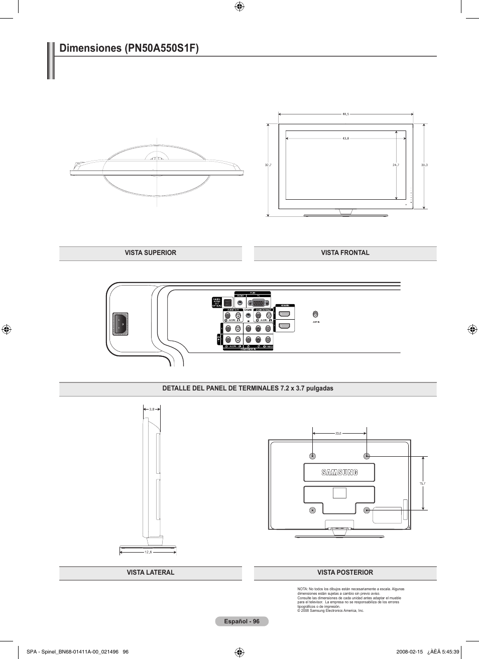 Samsung PN50A550S1FXZA User Manual | Page 202 / 205