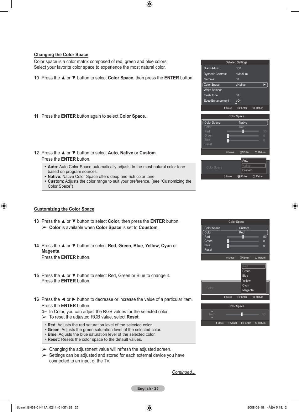 Samsung PN50A550S1FXZA User Manual | Page 25 / 205