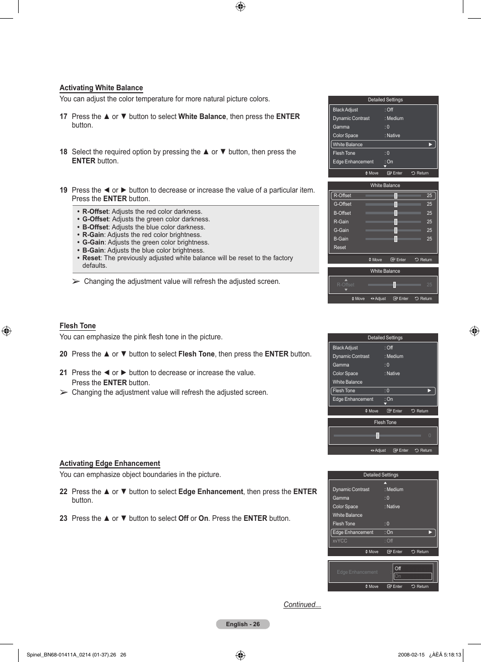 Samsung PN50A550S1FXZA User Manual | Page 26 / 205