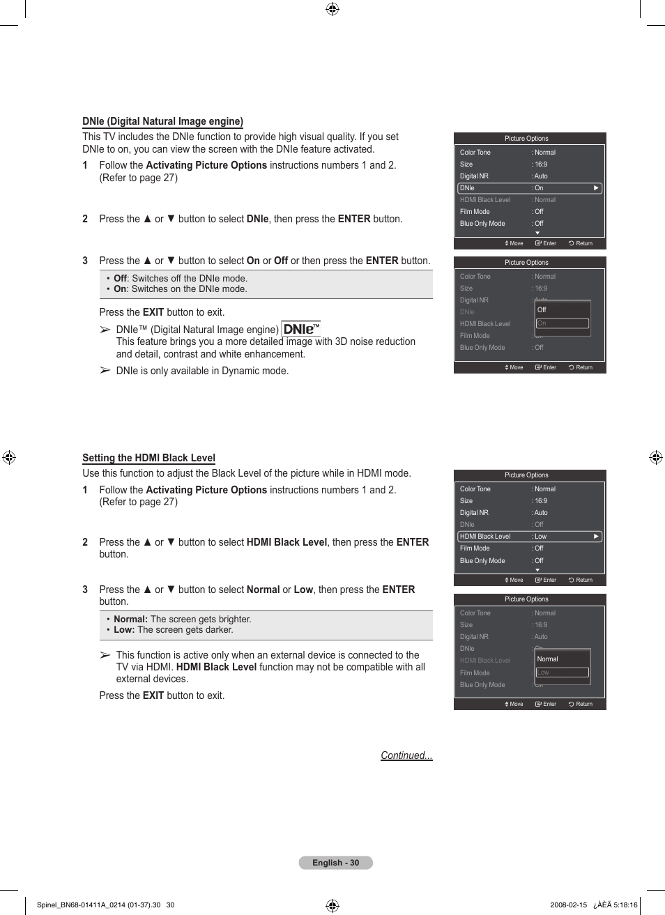 Press the exit button to exit | Samsung PN50A550S1FXZA User Manual | Page 30 / 205