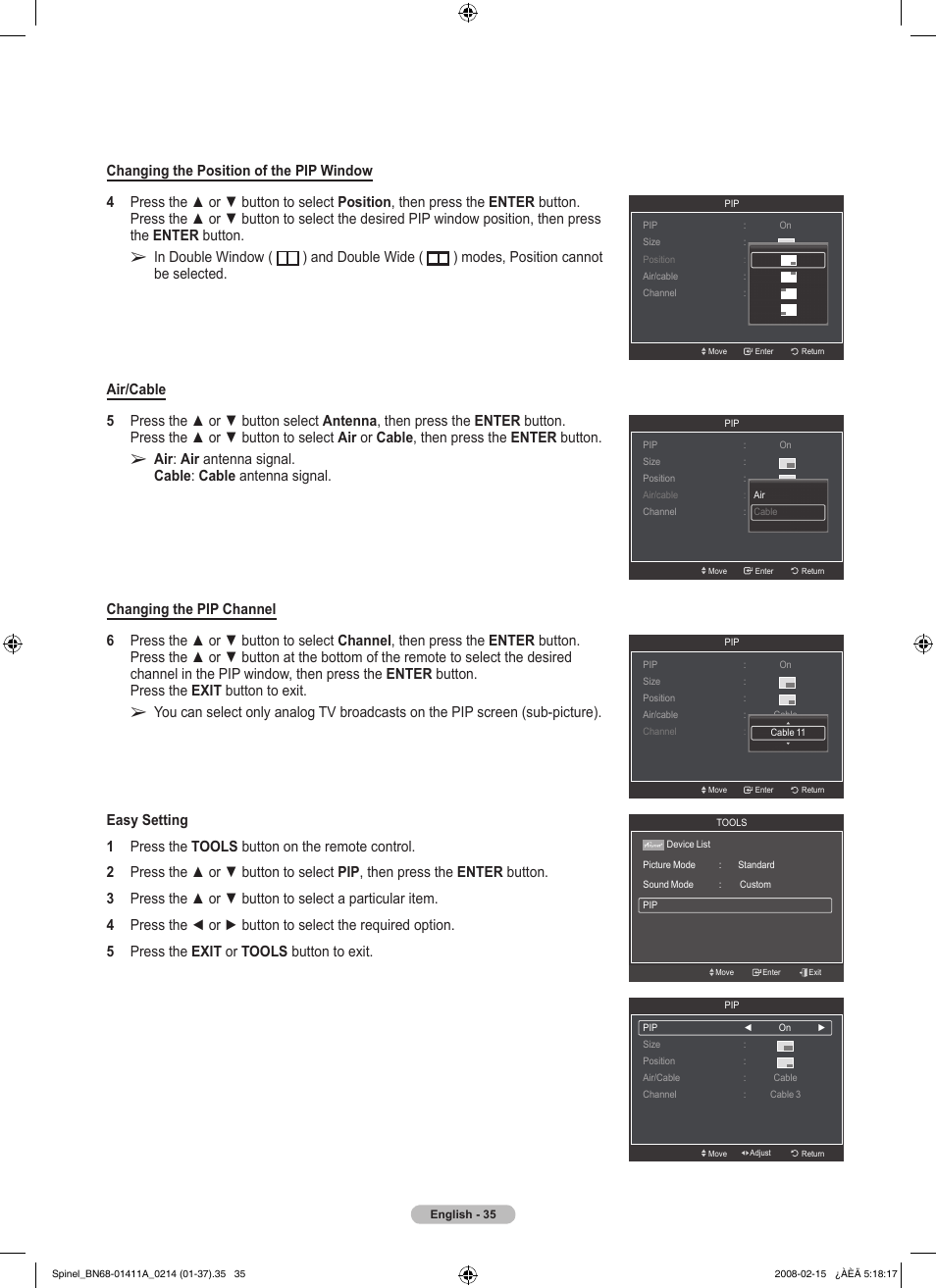 Samsung PN50A550S1FXZA User Manual | Page 35 / 205
