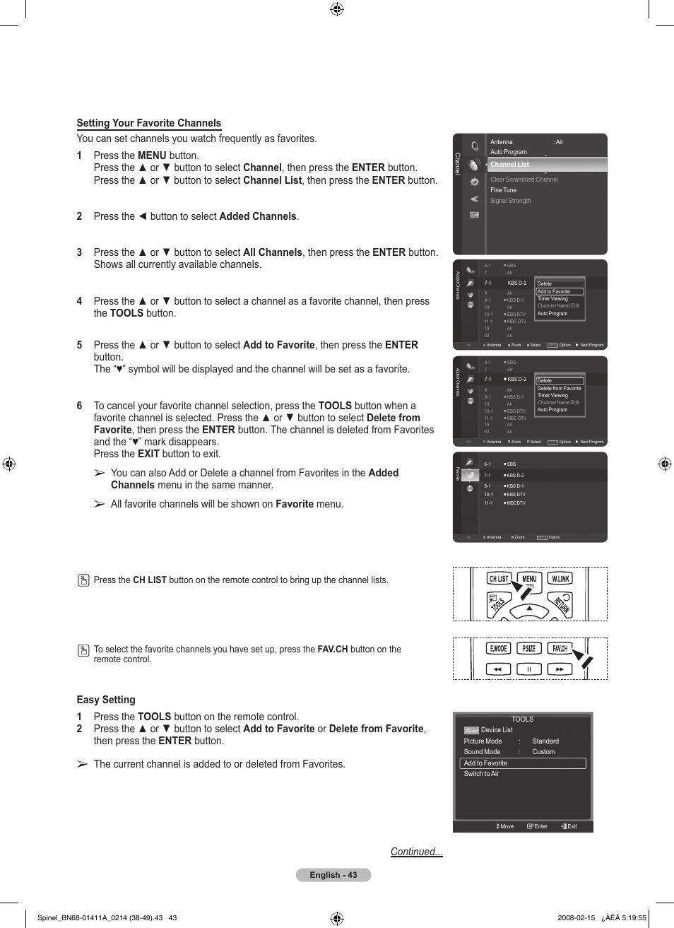 Samsung PN50A550S1FXZA User Manual | Page 43 / 205