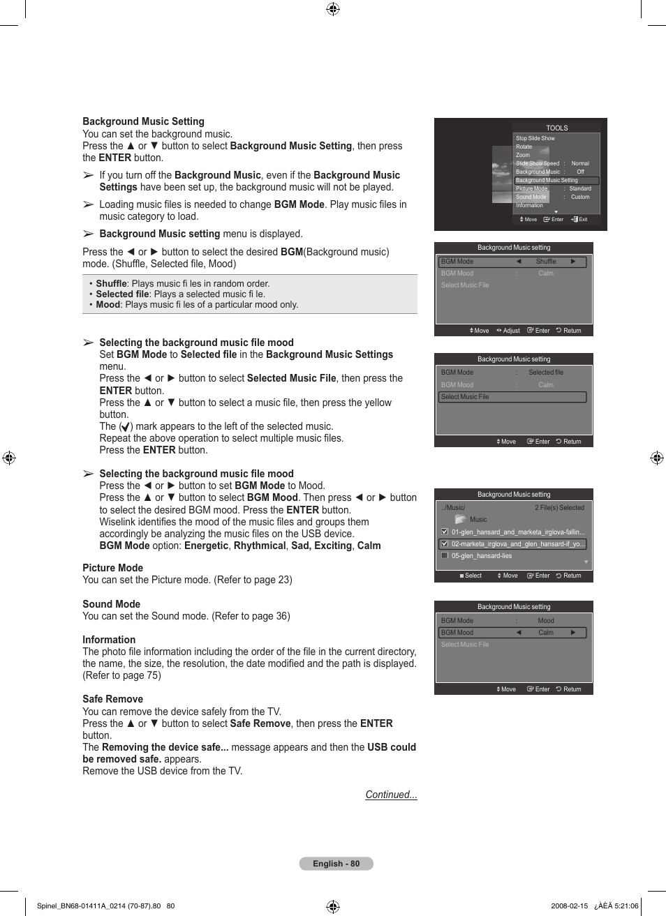 Samsung PN50A550S1FXZA User Manual | Page 80 / 205