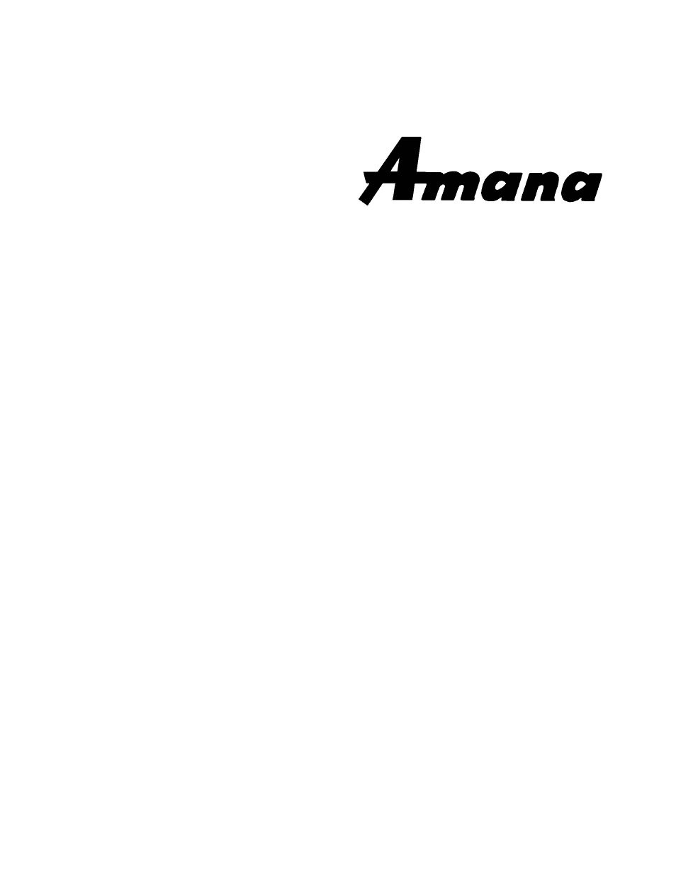 Amana AKT3000* User Manual | 12 pages