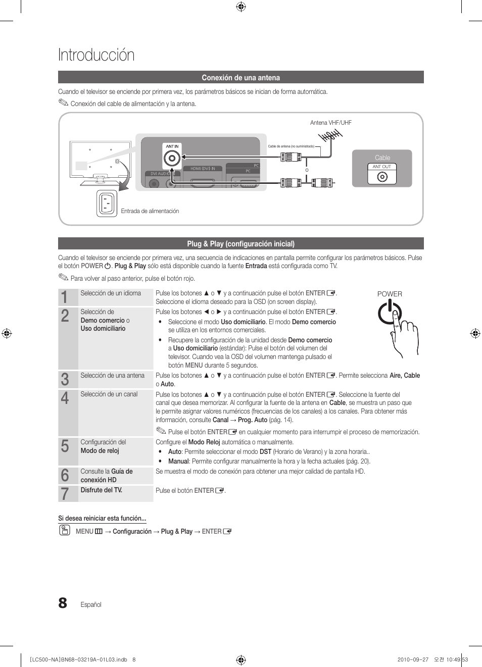 Introducción | Samsung LN40C500F3FXZA User Manual | Page 44 / 109