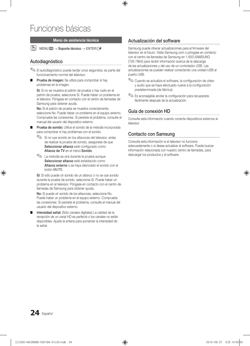 Funciones básicas | Samsung LN40C500F3FXZA User Manual | Page 60 / 109