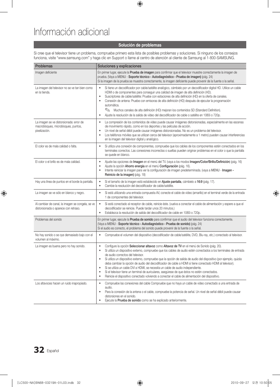 Información adicional | Samsung LN40C500F3FXZA User Manual | Page 68 / 109