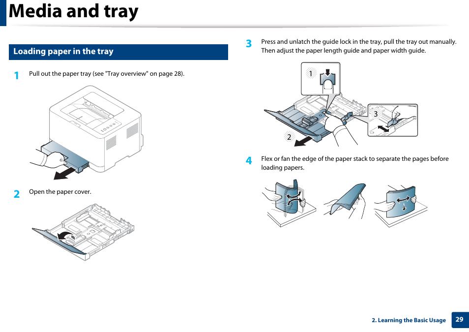 Media and tray | Samsung CLP-365W-XAC User Manual | Page 29 / 224