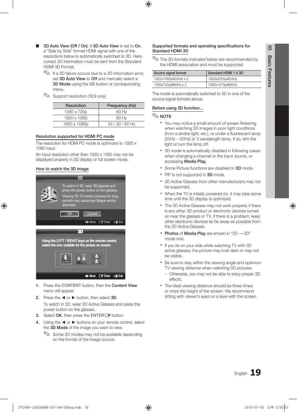 Samsung PN50C490B3DXZA User Manual | Page 19 / 46
