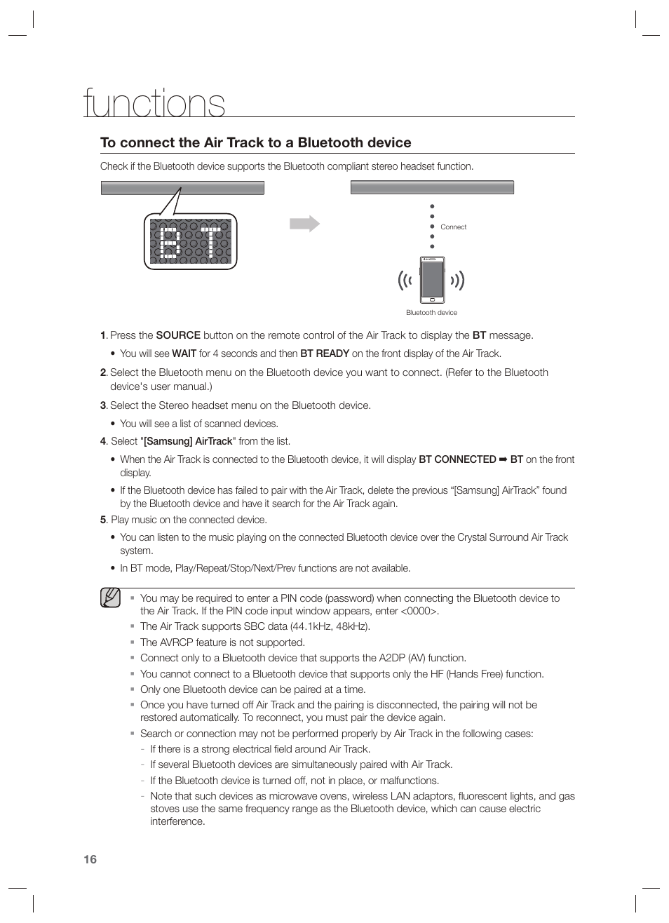 Functions | Samsung HW-F551-ZA User Manual | Page 16 / 26