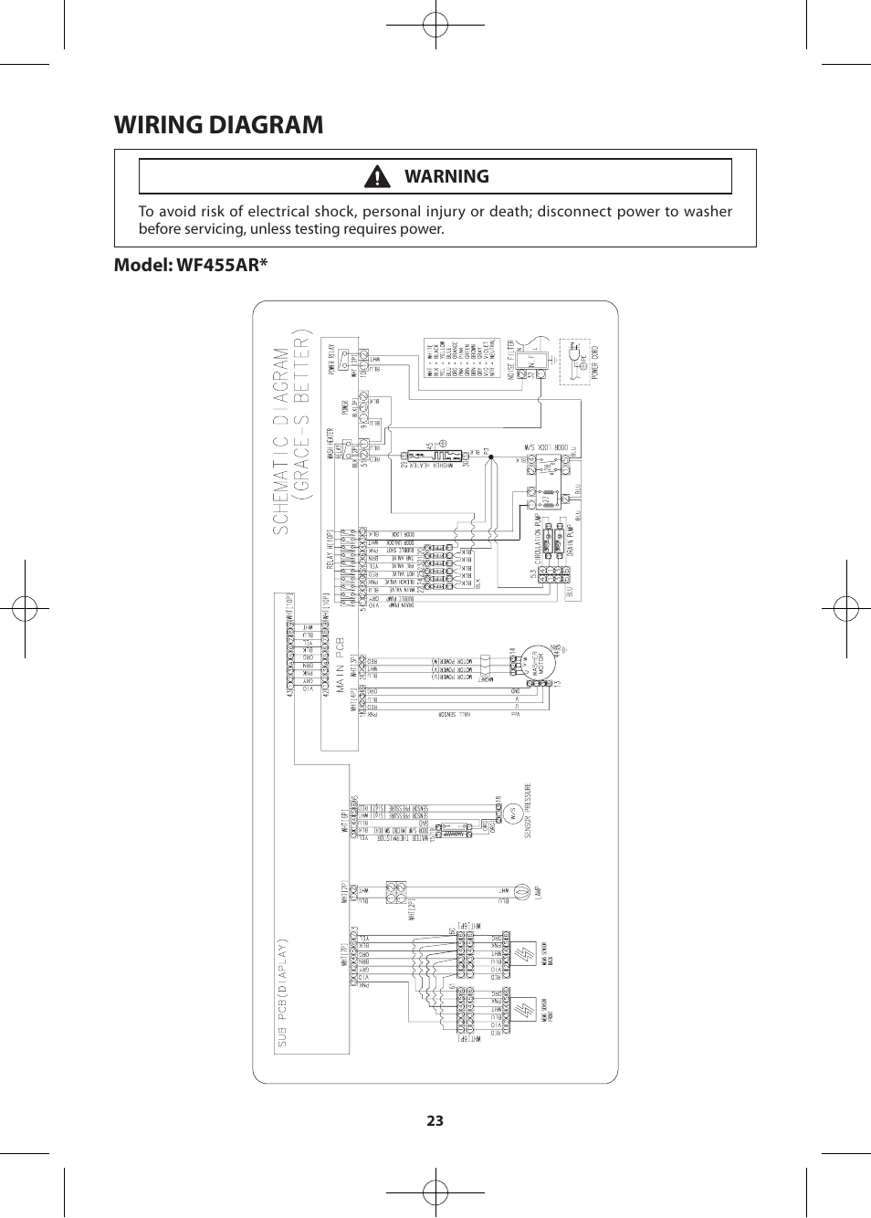 Wiring diagram | Samsung WF455ARGSWR-A2 User Manual | Page 23 / 84