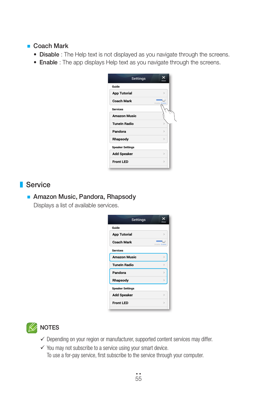 Service | Samsung WAM550-ZA User Manual | Page 55 / 70