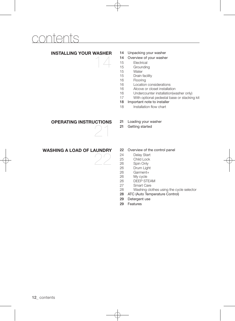 Samsung WF435ATGJRA-A1 User Manual | Page 12 / 144