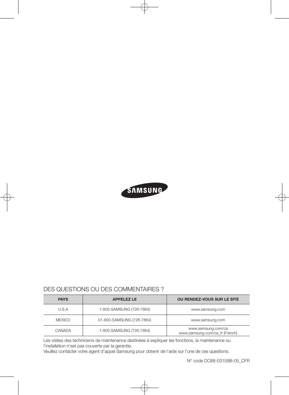 Des questions ou des commentaires | Samsung WF435ATGJRA-A1 User Manual | Page 96 / 144