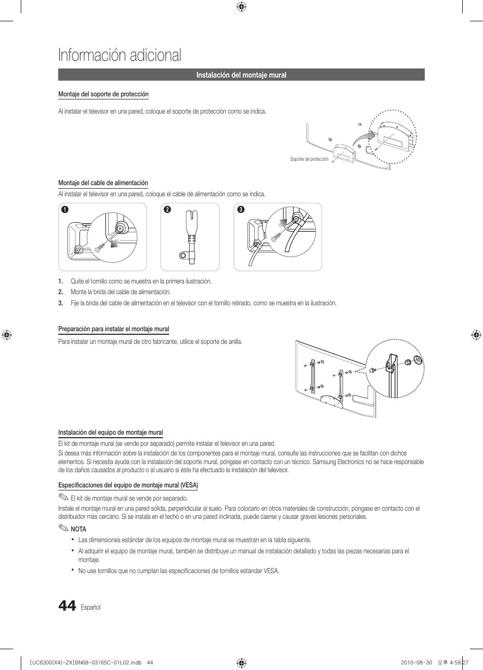 Información adicional | Samsung UN40C6300SFXZA User Manual | Page 96 / 104