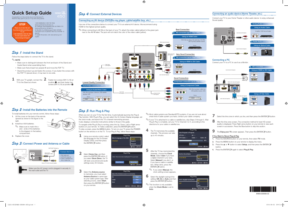 Samsung PN42C450B1DXZA User Manual | 2 pages