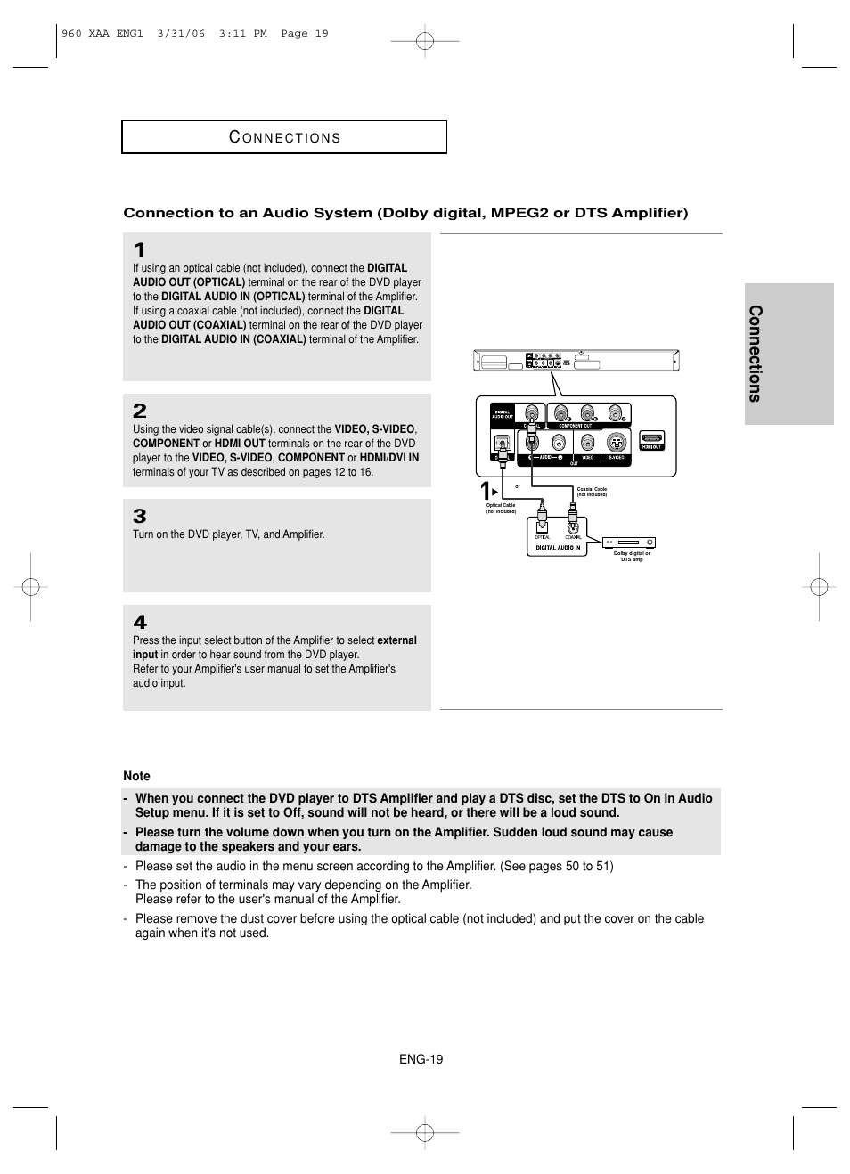 Connections c | Samsung DVD-HD960-XAA User Manual | Page 19 / 64