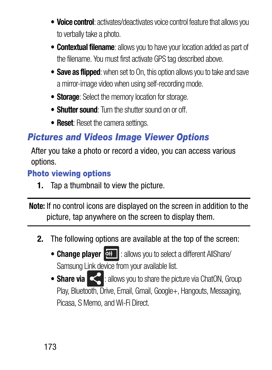 Pictures and videos image viewer options | Samsung SM-S890LZKATFN User Manual | Page 180 / 459