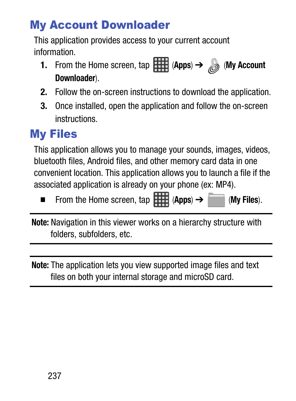 My account downloader, My files, My account downloader my files | Samsung SM-S890LZKATFN User Manual | Page 244 / 459