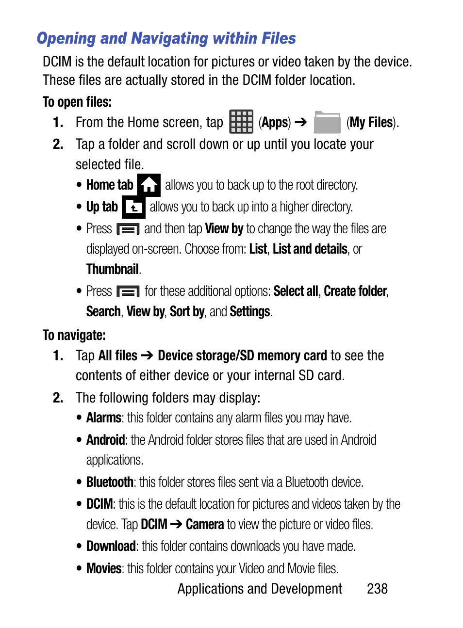 Opening and navigating within files | Samsung SM-S890LZKATFN User Manual | Page 245 / 459