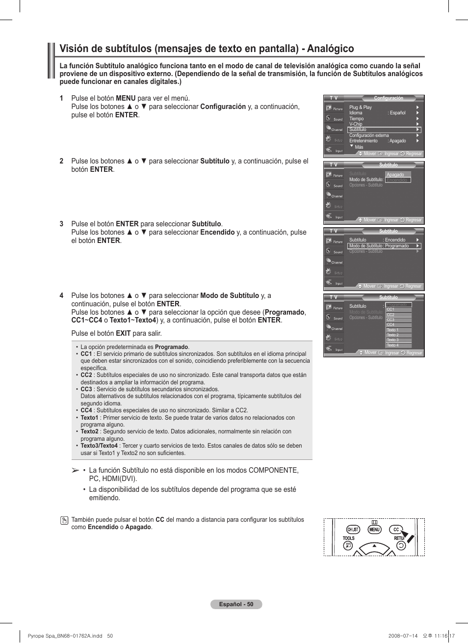 Samsung PL50A440P1DXZX User Manual | Page 122 / 145