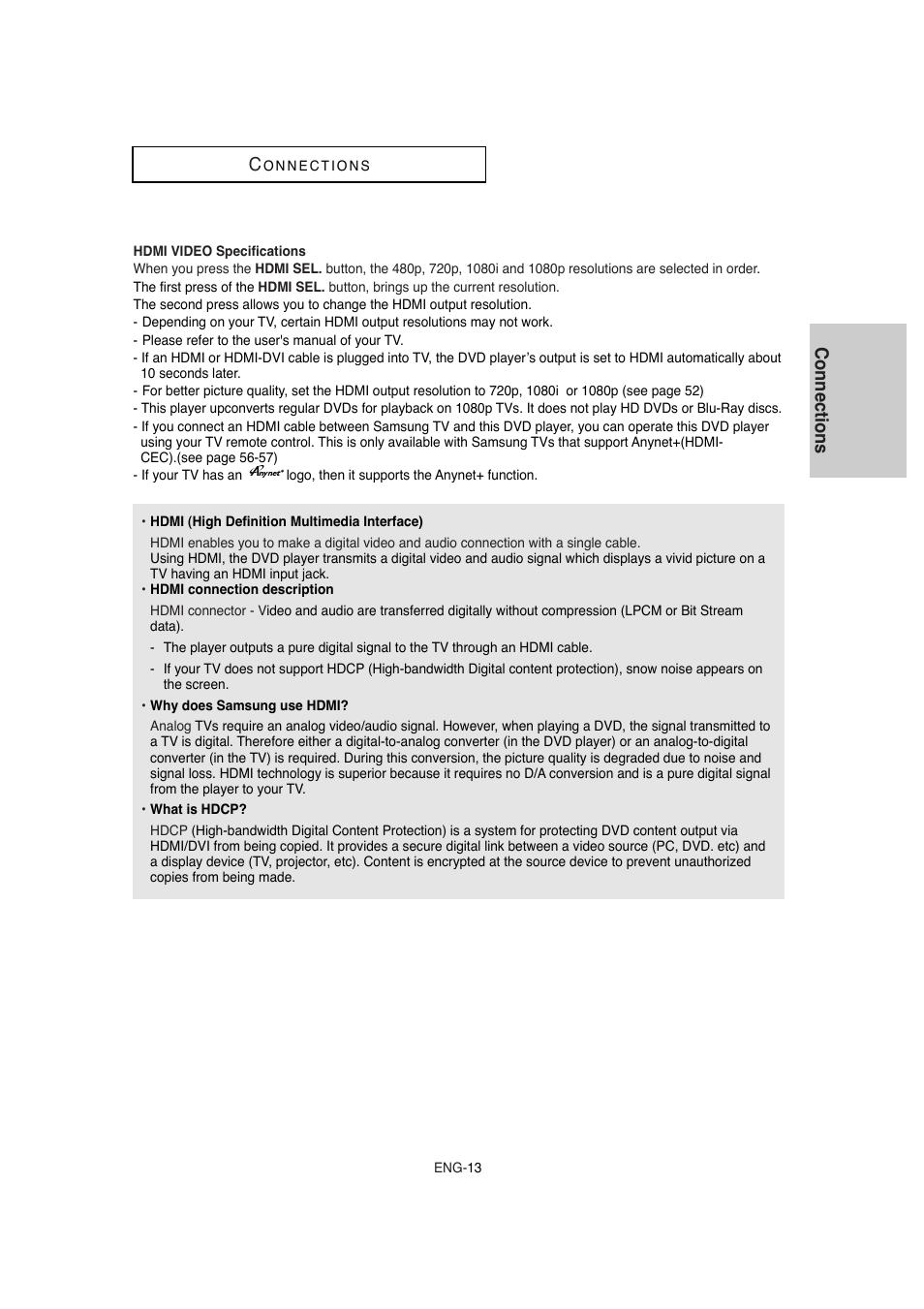 Connections c | Samsung DVD-1080P8-XAA User Manual | Page 13 / 64