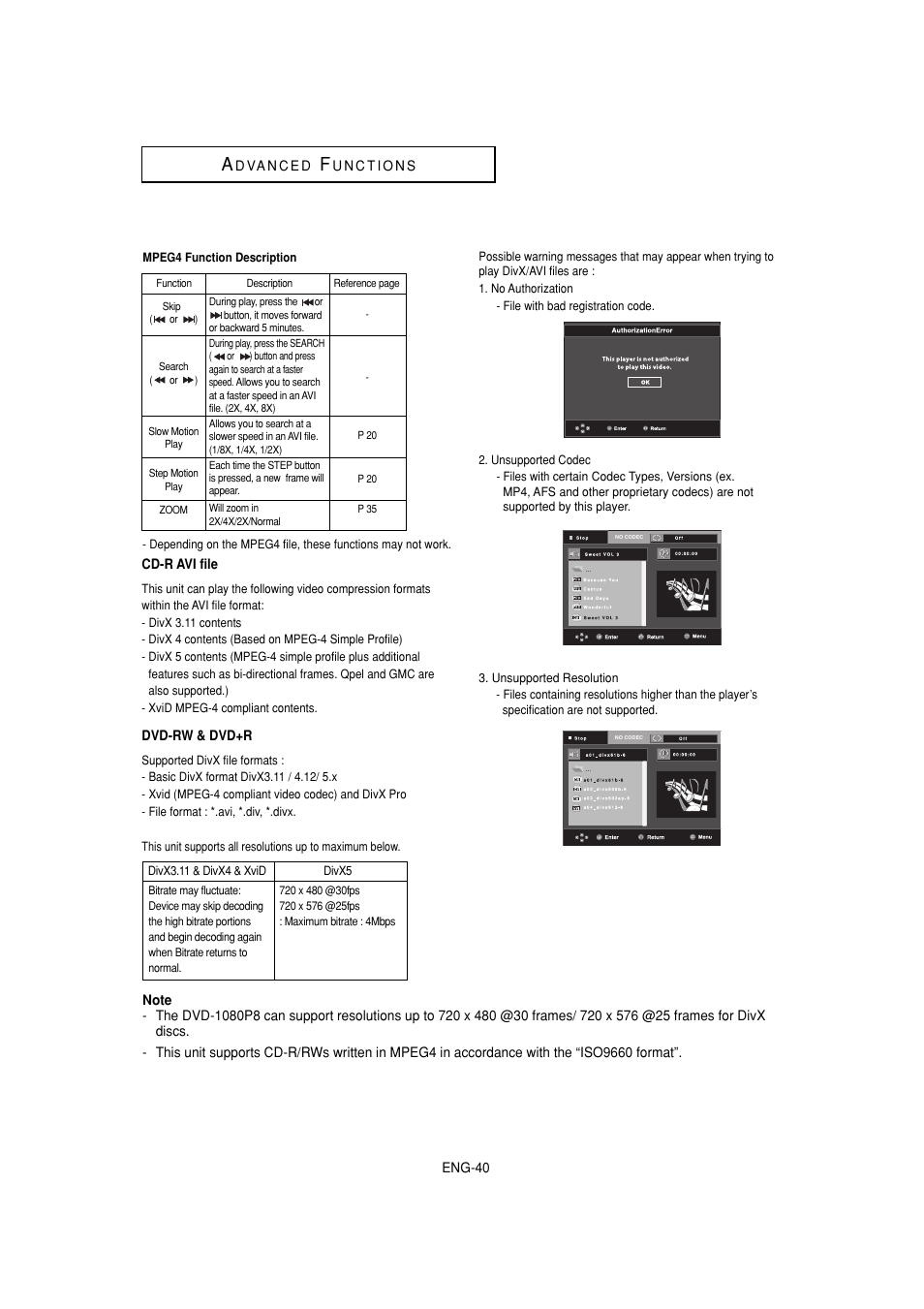 Samsung DVD-1080P8-XAA User Manual | Page 40 / 64