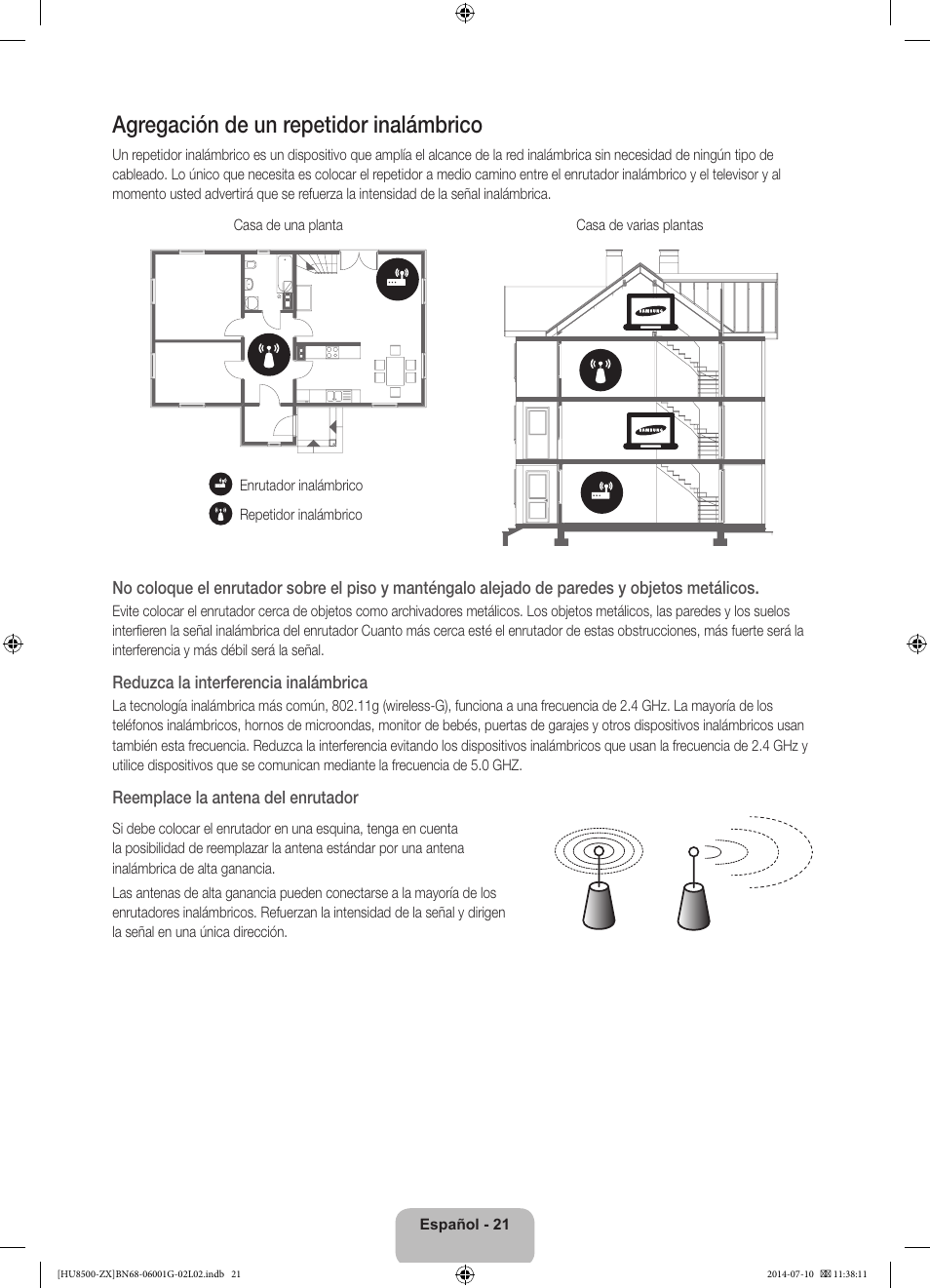 Agregación de un repetidor inalámbrico | Samsung UN65HU8500FXZA User Manual | Page 50 / 59
